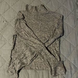 Gray turtleneck, crop top, and a size small